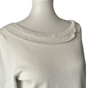 Madison Studio Bead Embellished Pastel Knit Top, Size Medium